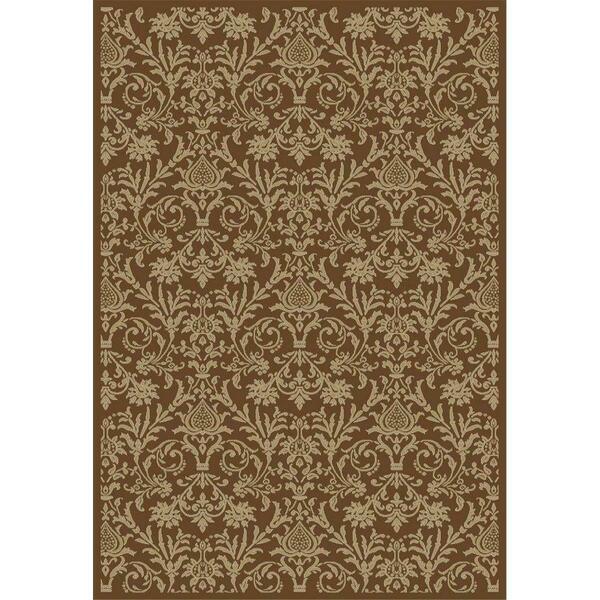 Concord Global Trading Area Rugs, 3 Ft. 11 Ft. X 5 Ft. 7 In. Jewel Damask - Brown 49484